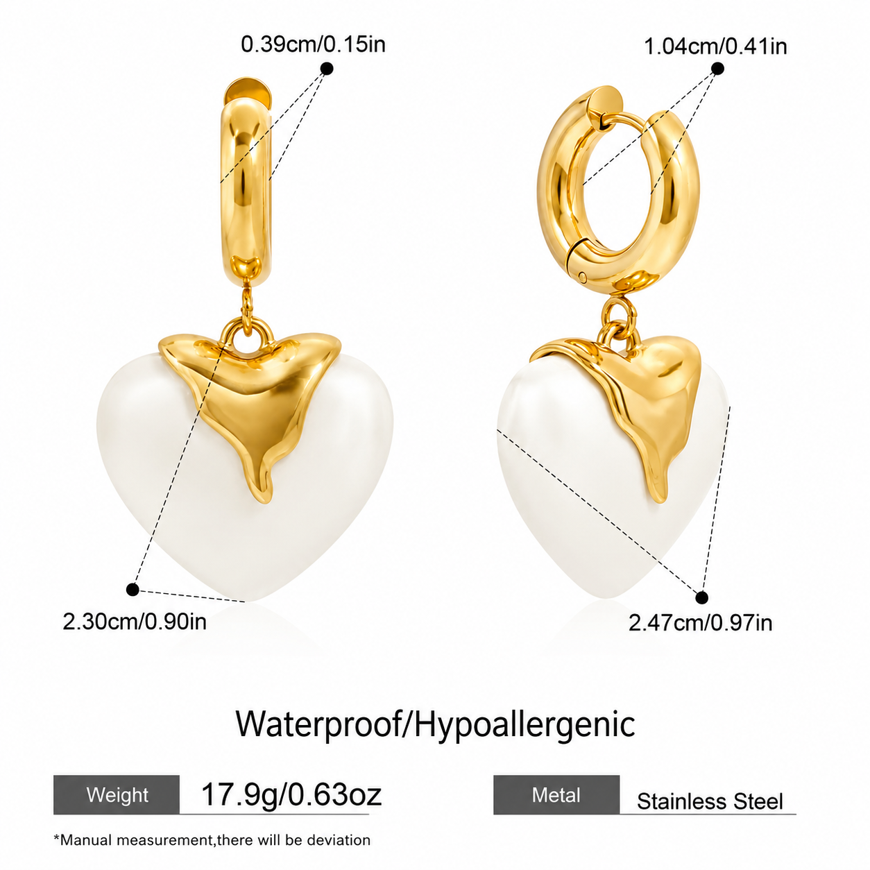 Soft Heart Drop Earrings