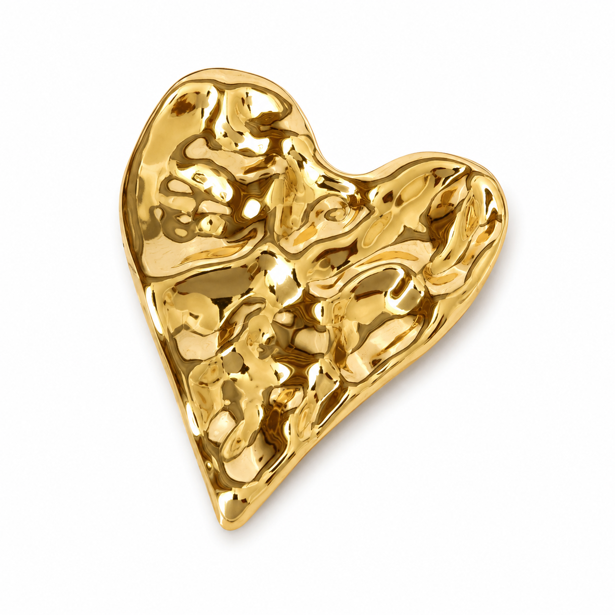Golden Heart Brooch