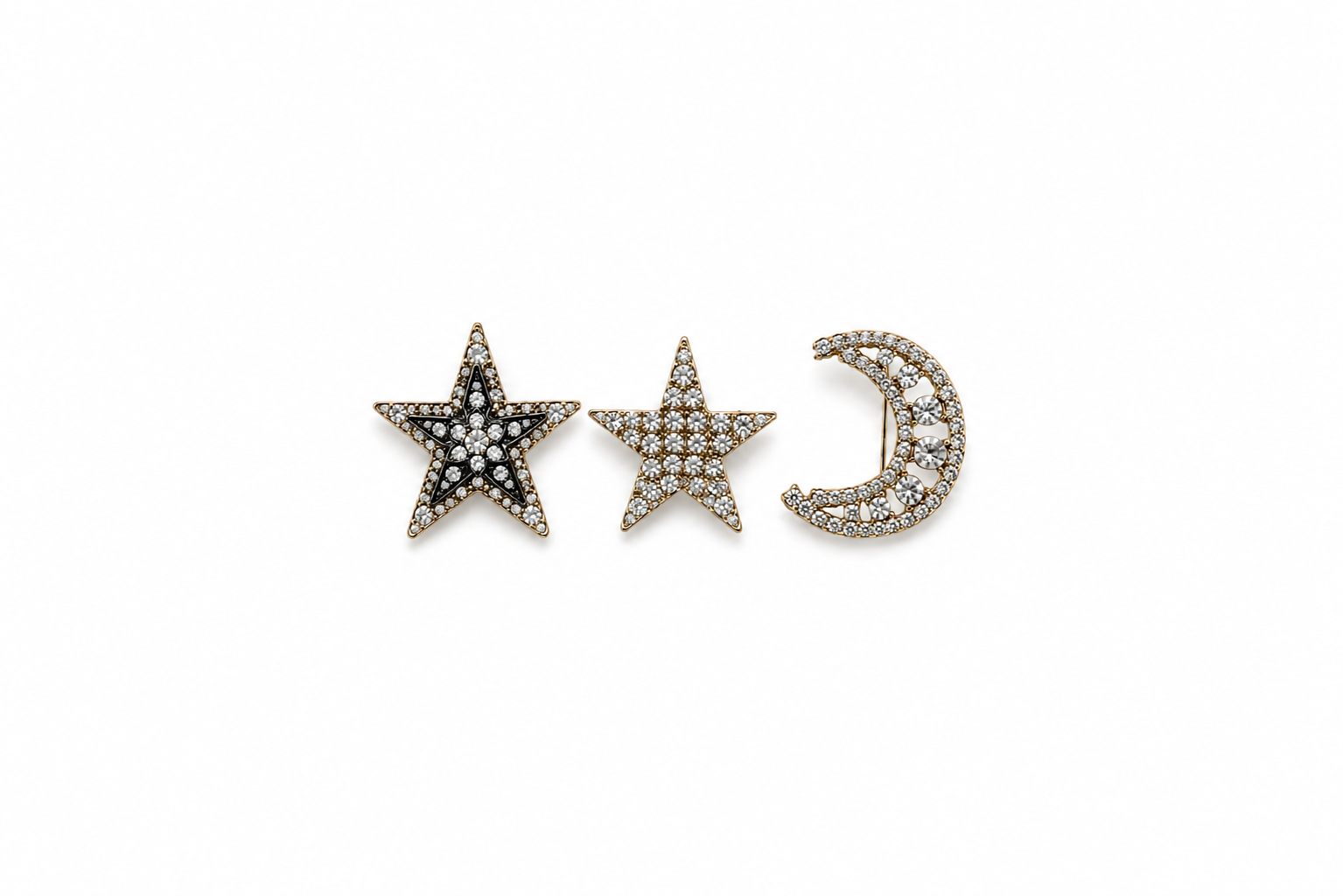 Moon & Star Brooch Set ( Set of 3 )
