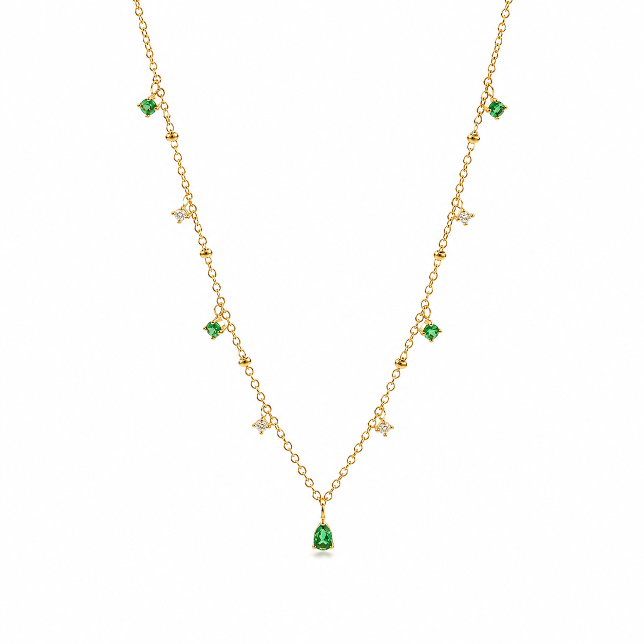 Emerald Charm Necklace