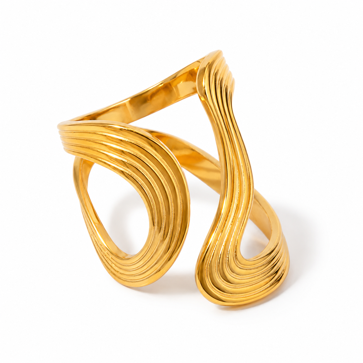 Golden WaveLoop Ring