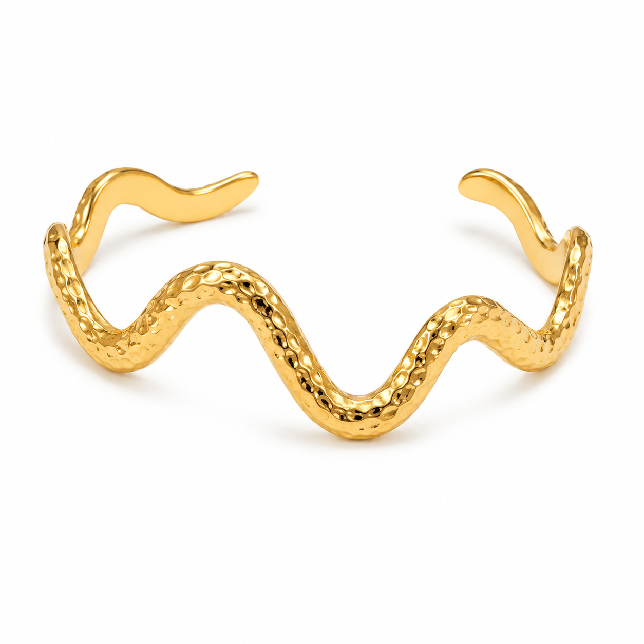Textured Wave Cuff Bangle