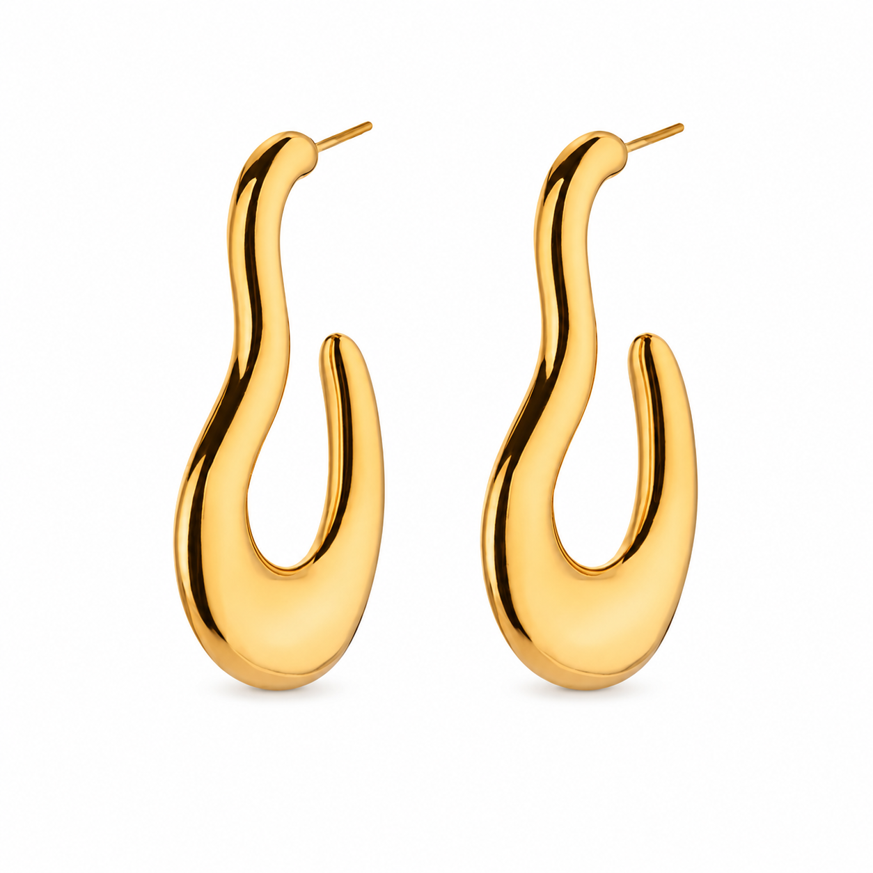 Swurl – Gold Curve Earrings