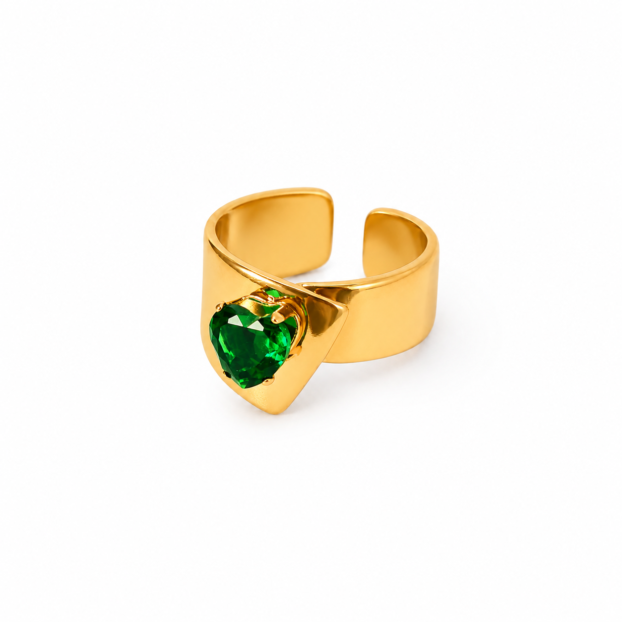 Vireo Emerald stone Adjustable Ring