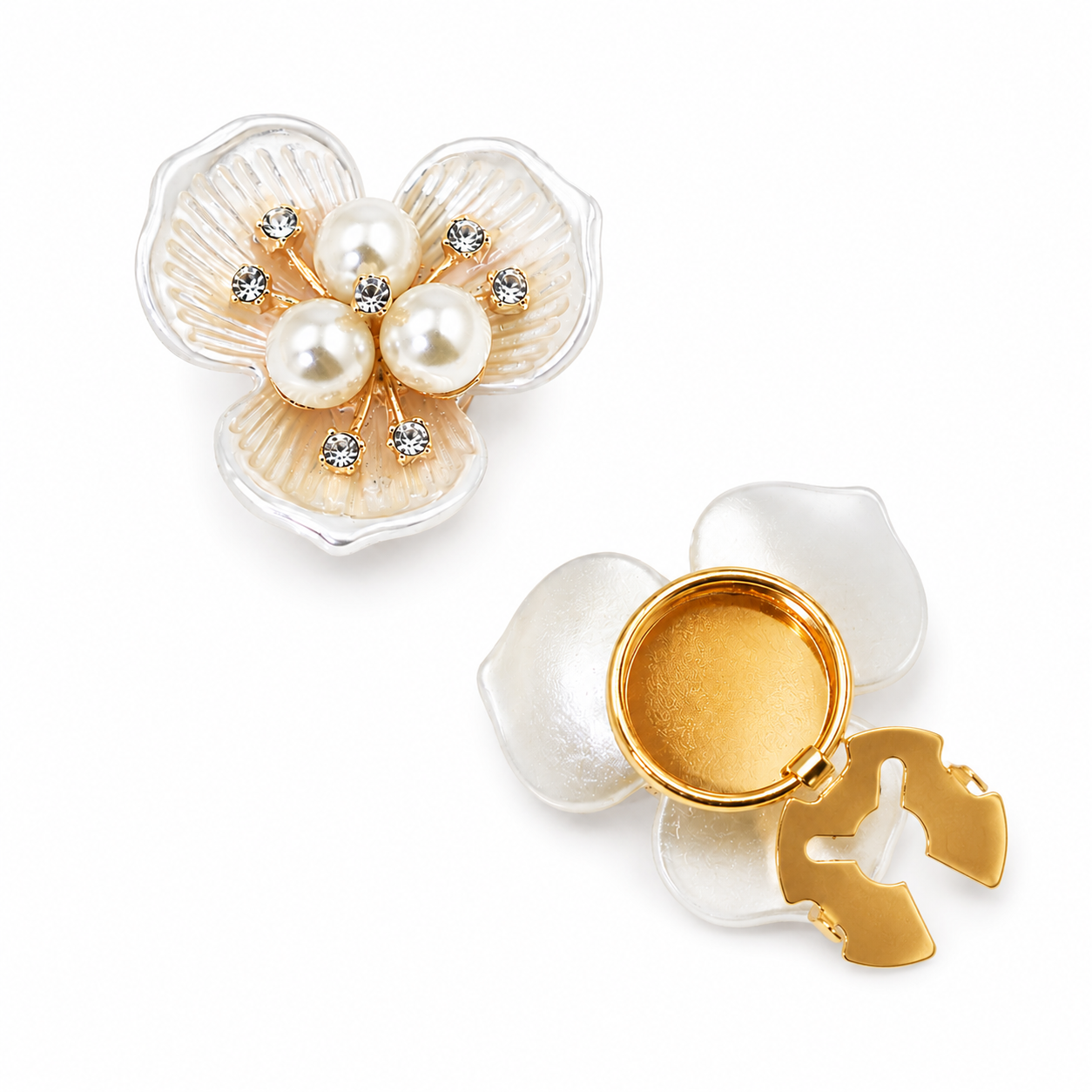Pearl Petal Button Covers (Set of 2)