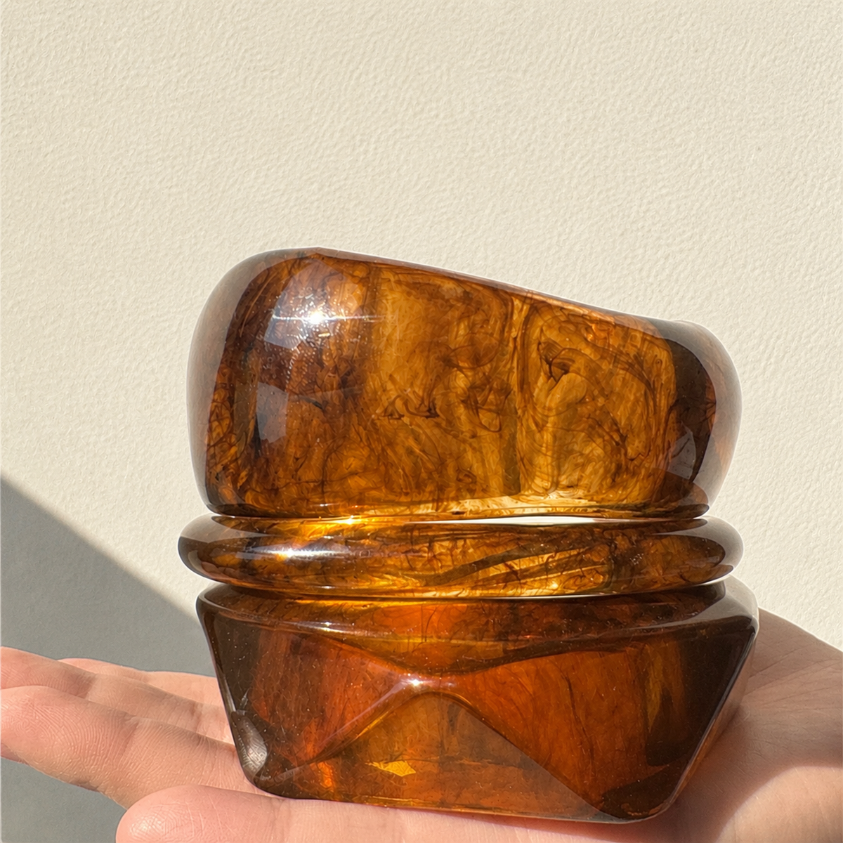 Molten Resin Bangle Stack