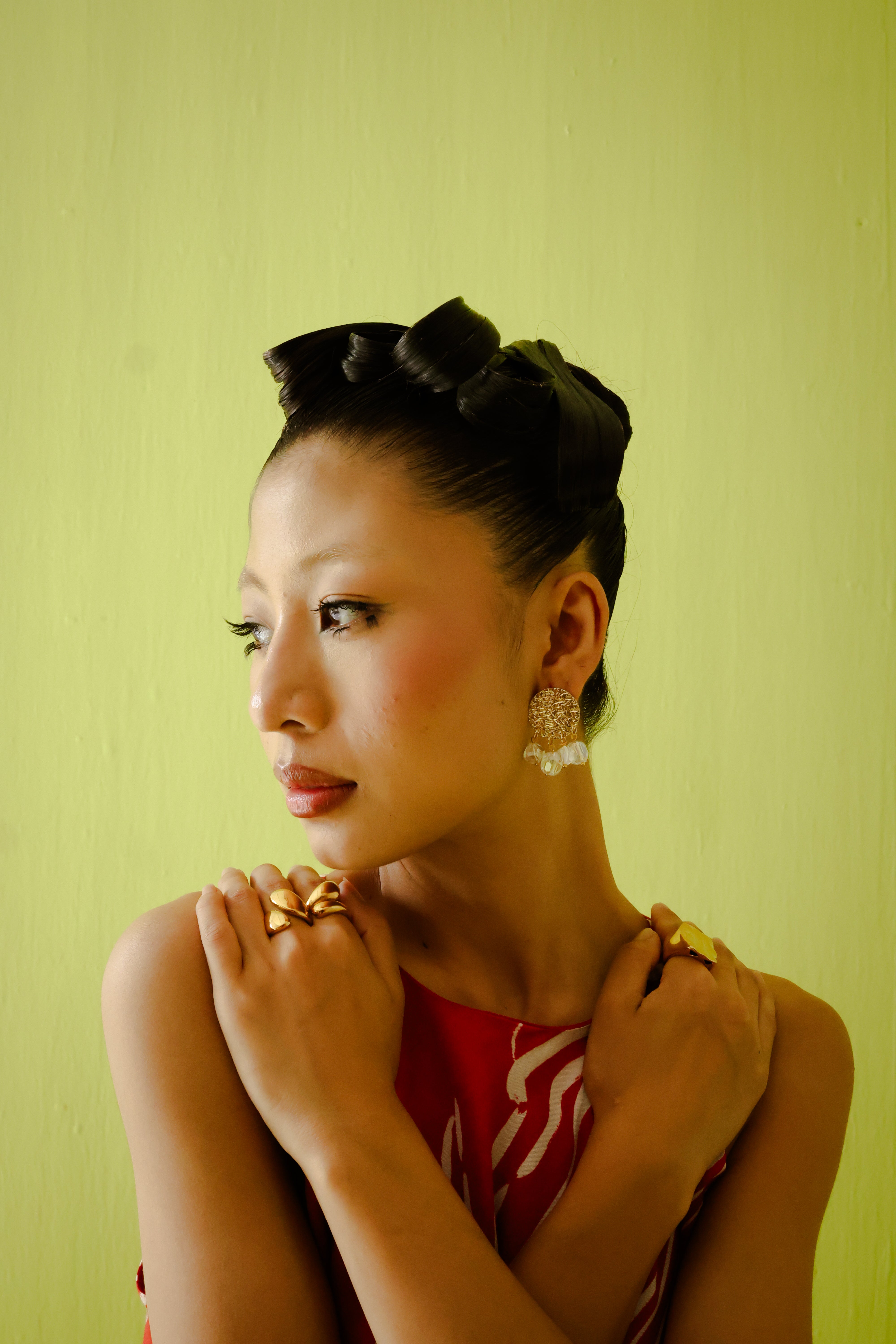 Samantha crystal golden eardrop