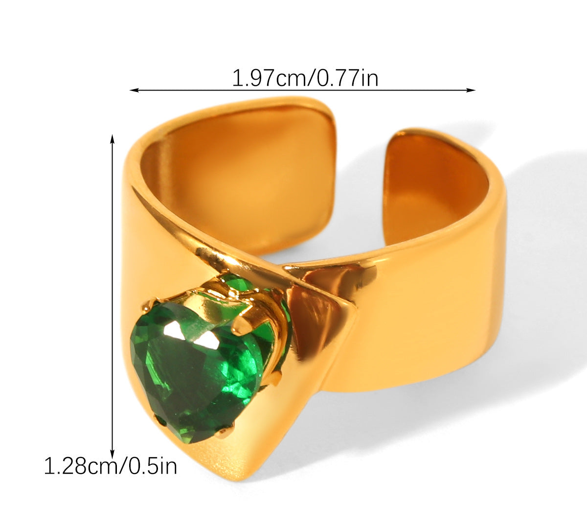 Vireo Emerald stone Adjustable Ring