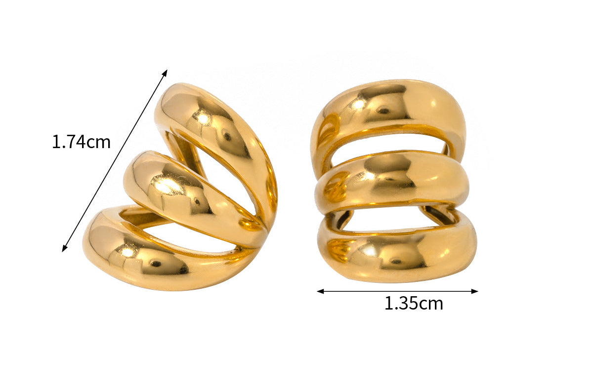 The Nysa Trio (Hoop Earrings + Ear Cuff + Mini Studs)