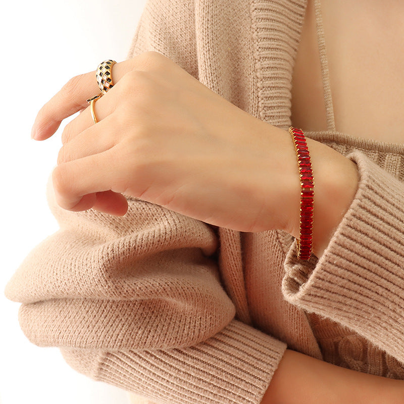 Red Zircon Tennis Set | Necklace & Bracelet