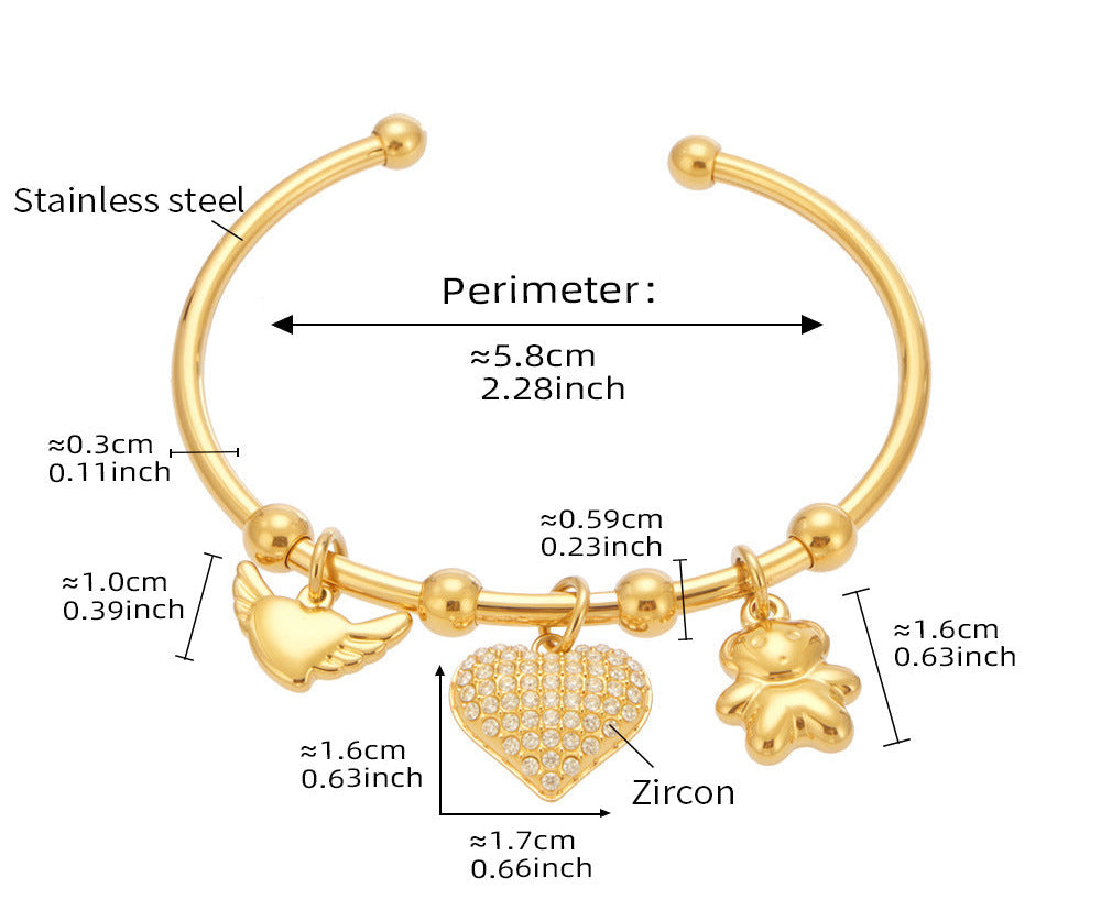 Sweetheart & Bear Charm Cuff