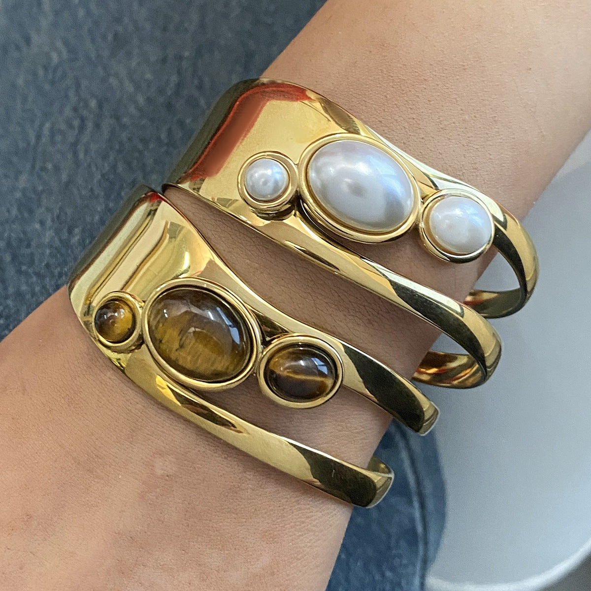 Pearl Mirage Bangle Cuff