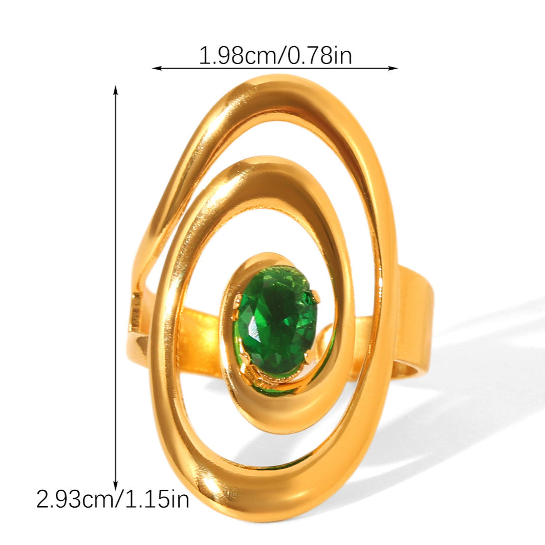 Orbit Glow Emerald stone Ring