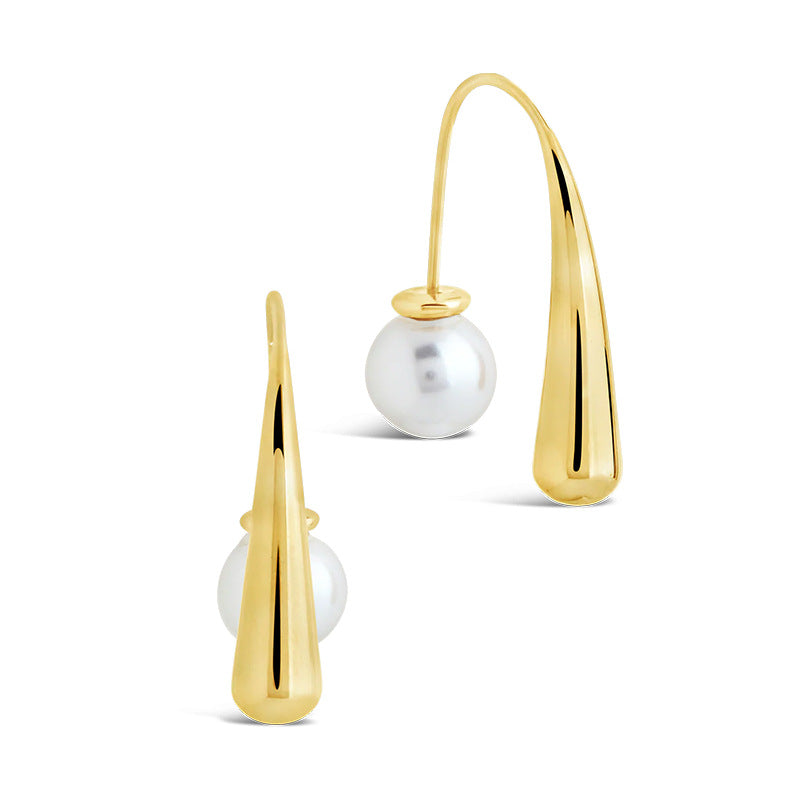 CurveDrop Pearl Earrings