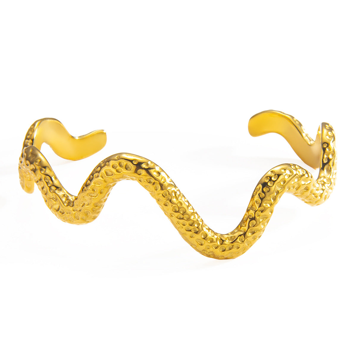 Textured Wave Cuff Bangle