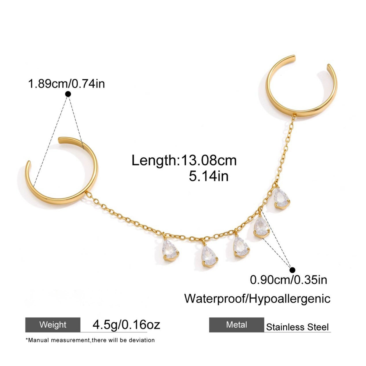 Golden Drip Chain Ring