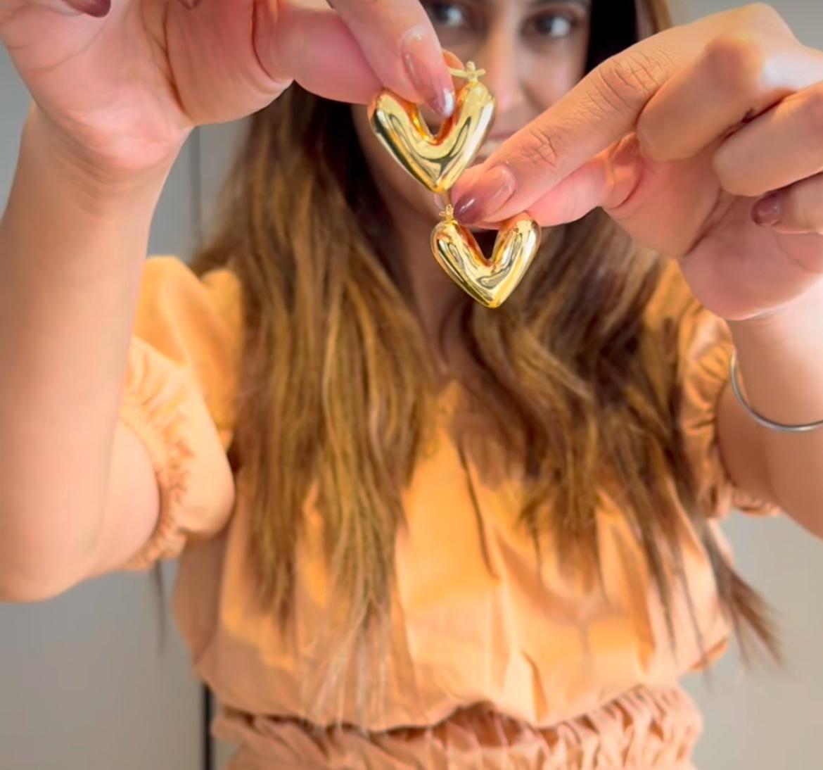 Auric Heart Hoops