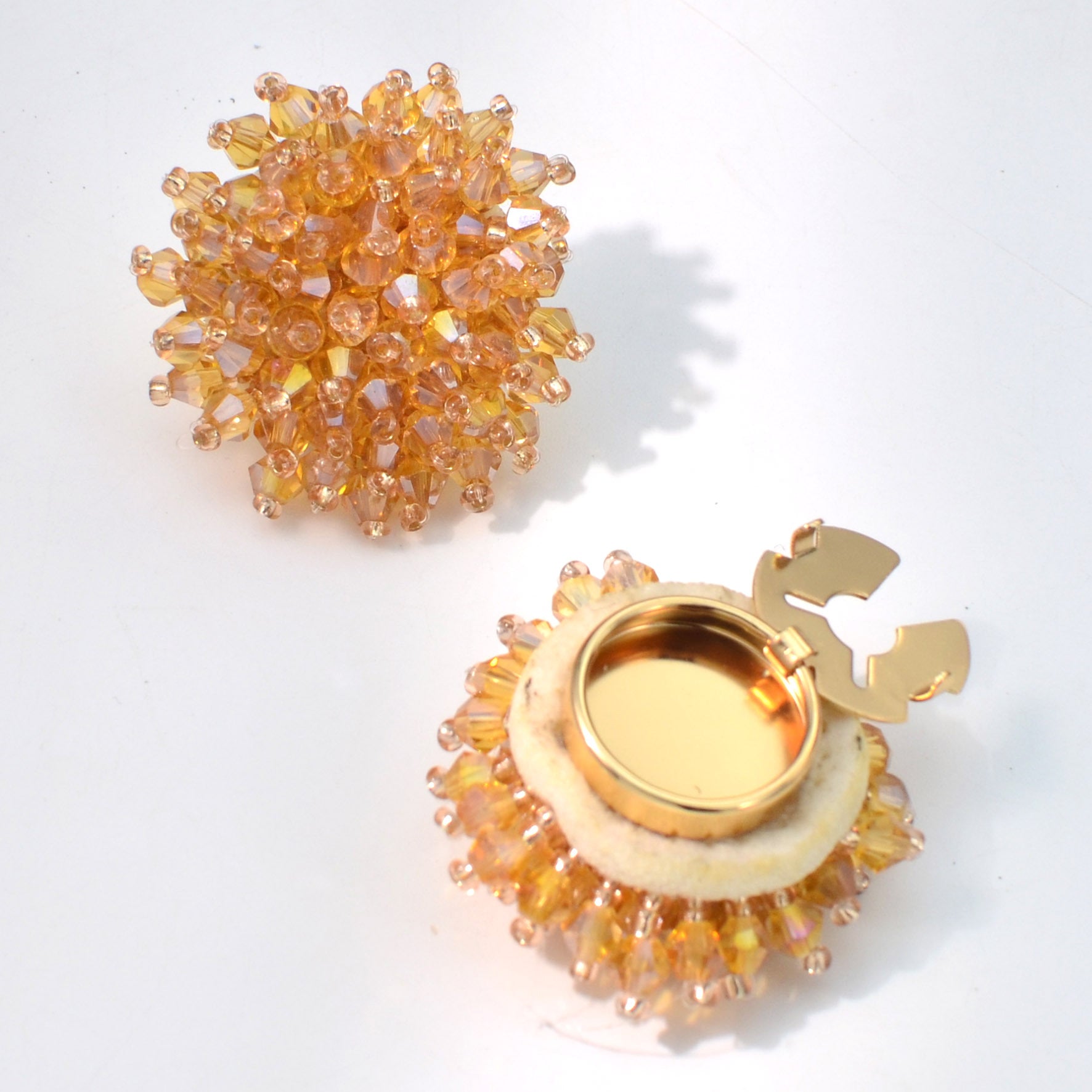 Champagne Flower Button Covers (Set of 2)