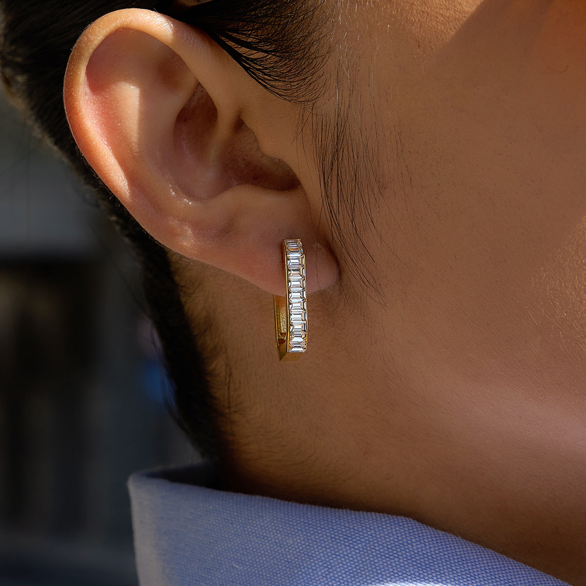 Baguette Hoop Earrings