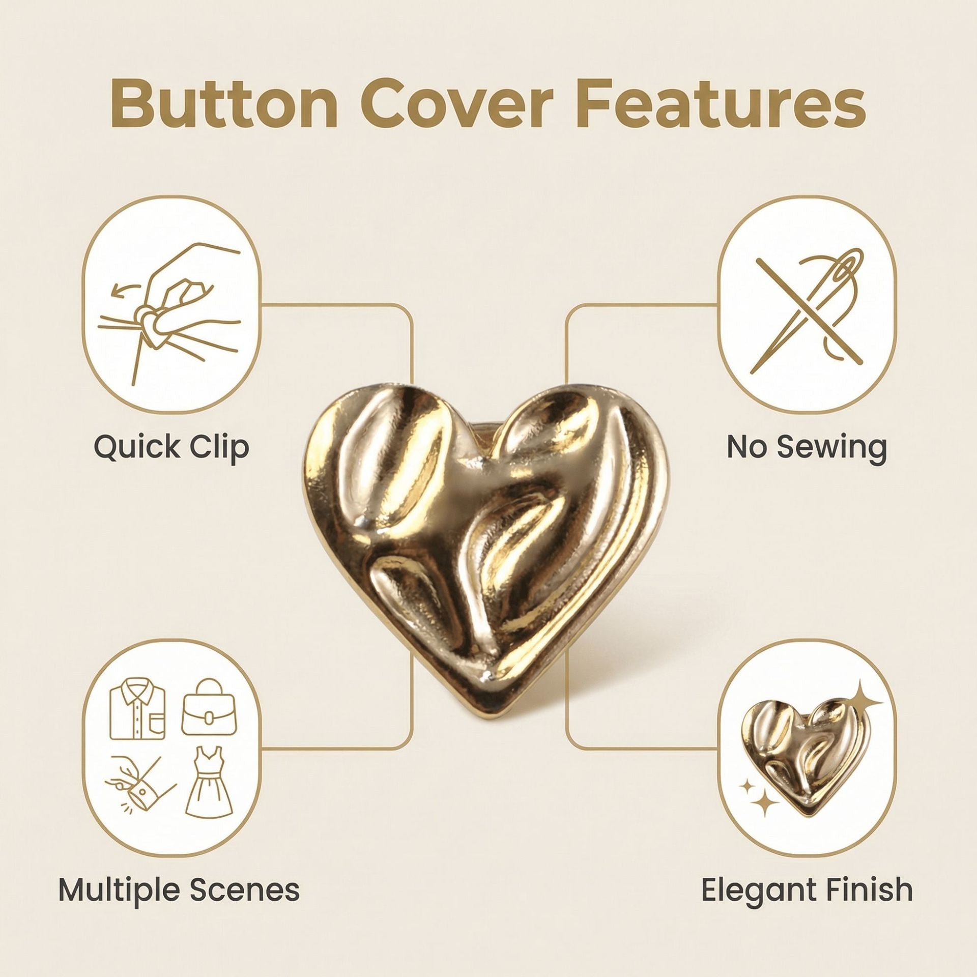 Heartline Button Covers (Set of 2)