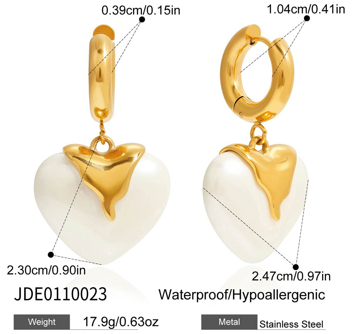Soft Heart Drop Earrings