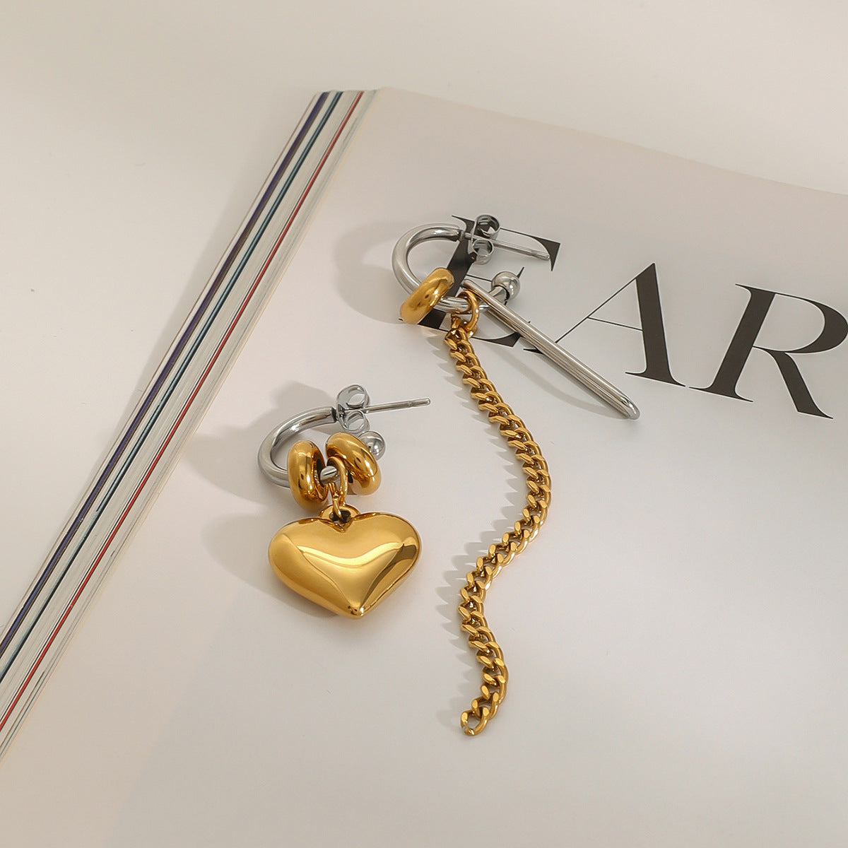 Noa Heart Chain Earrings