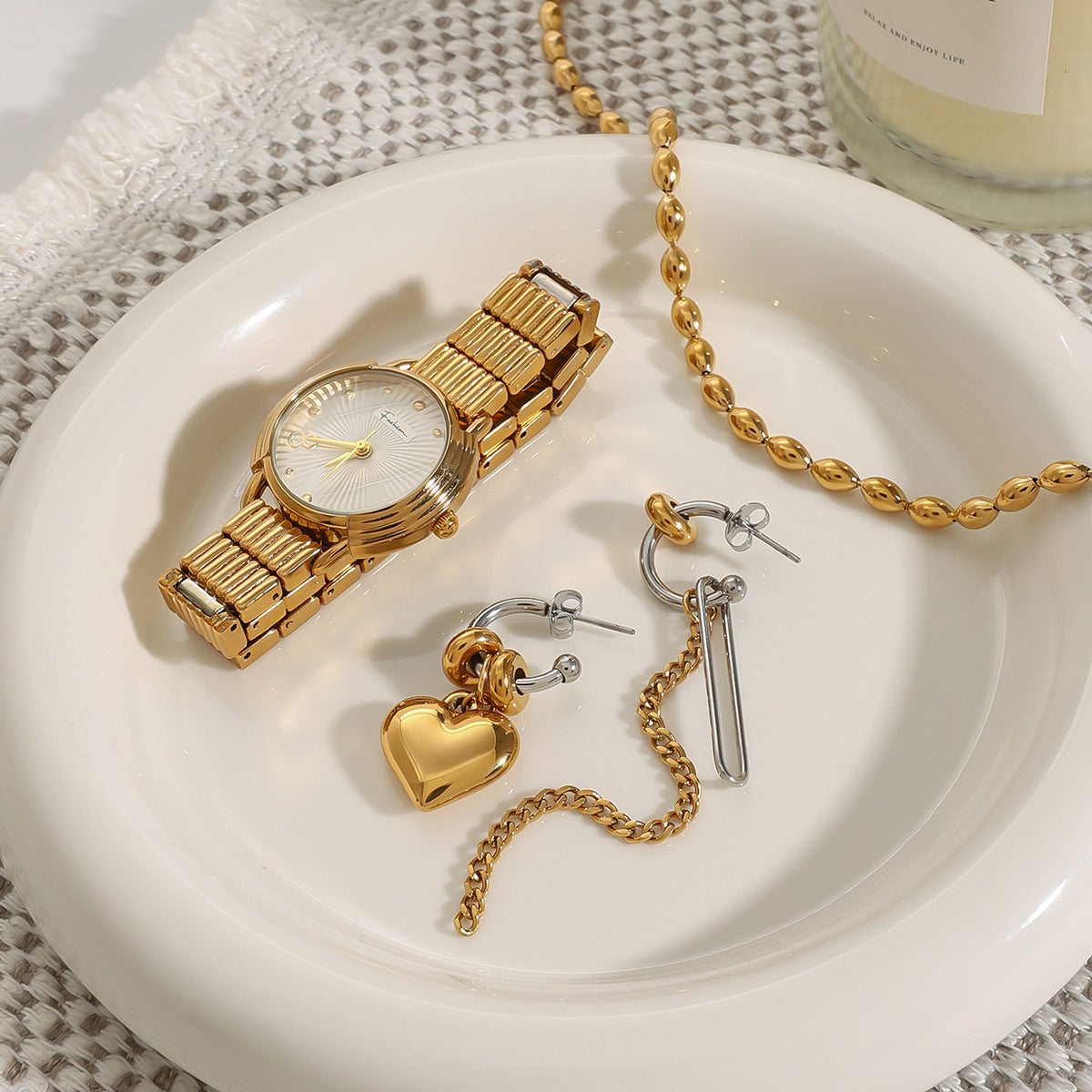 Noa Heart Chain Earrings