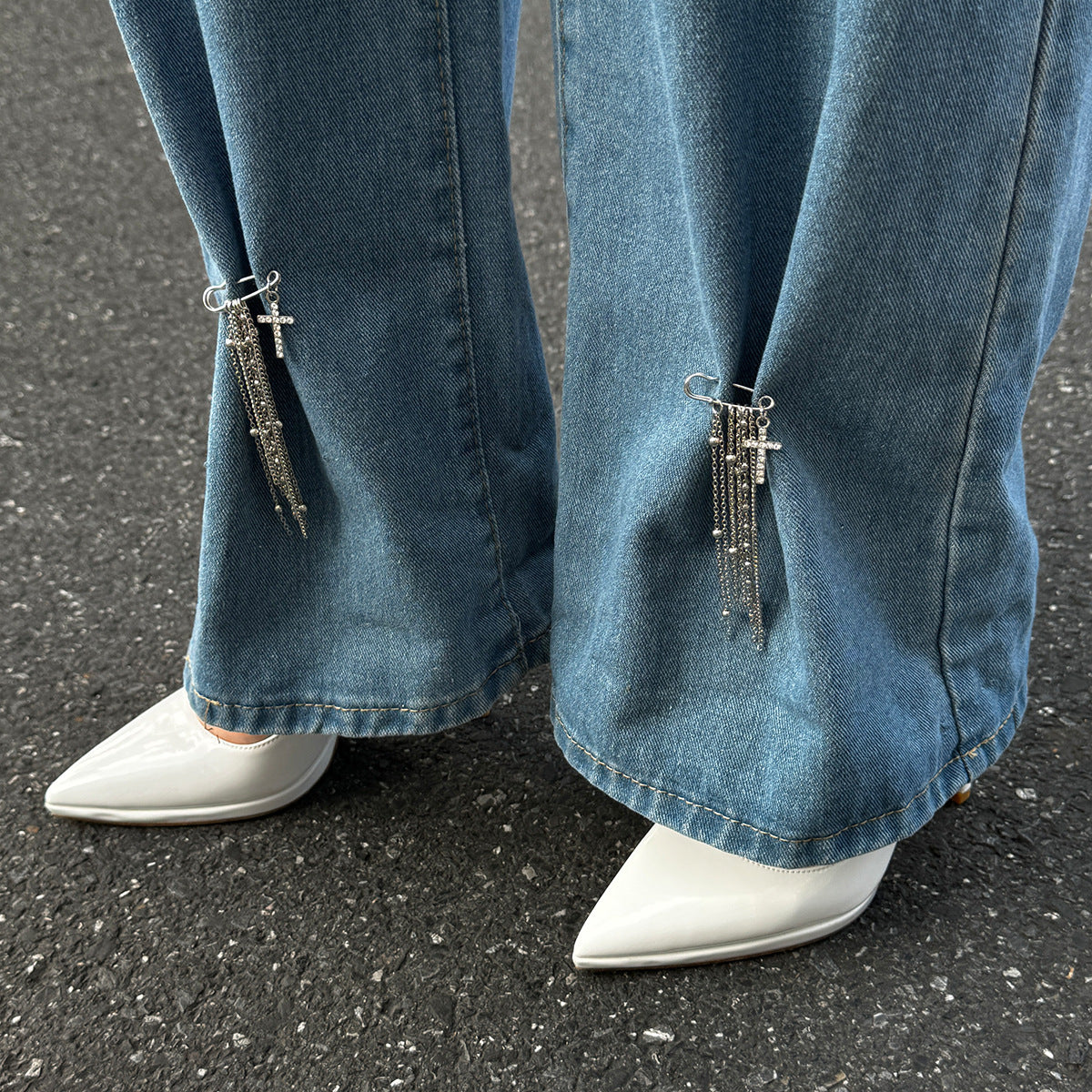 Chainmark Denim Pin / Brooch