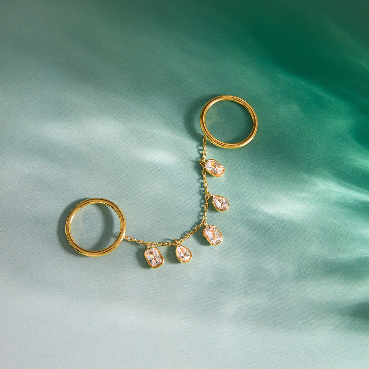 Golden Drip Chain Ring
