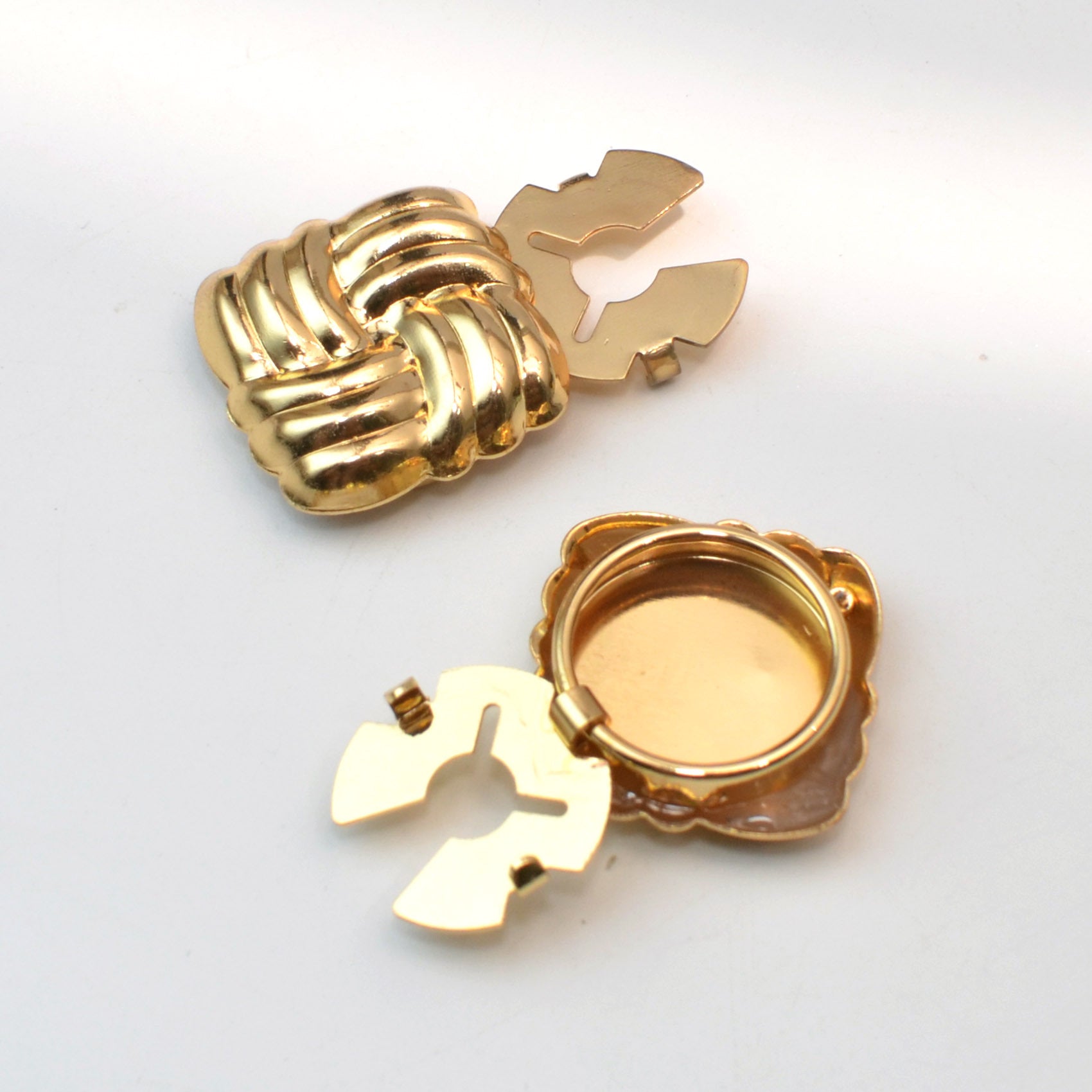 Golden Square Button Covers (Set of 2)