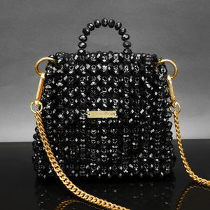 Swan crystal bag ( Black )