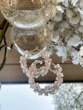 Load image into Gallery viewer, Crystal Rose Hoops
