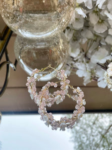 Crystal Rose Hoops