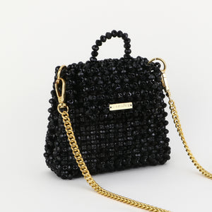 Swan crystal bag ( Black )