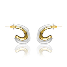 Load image into Gallery viewer, Jessica pearson golden pearl hoops
