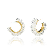 Load image into Gallery viewer, Carie Crystal hoop earrings
