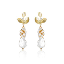 Load image into Gallery viewer, Ananya golden pearl drop earrings
