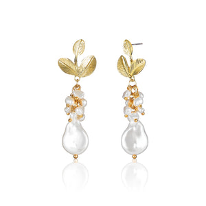 Ananya golden pearl drop earrings
