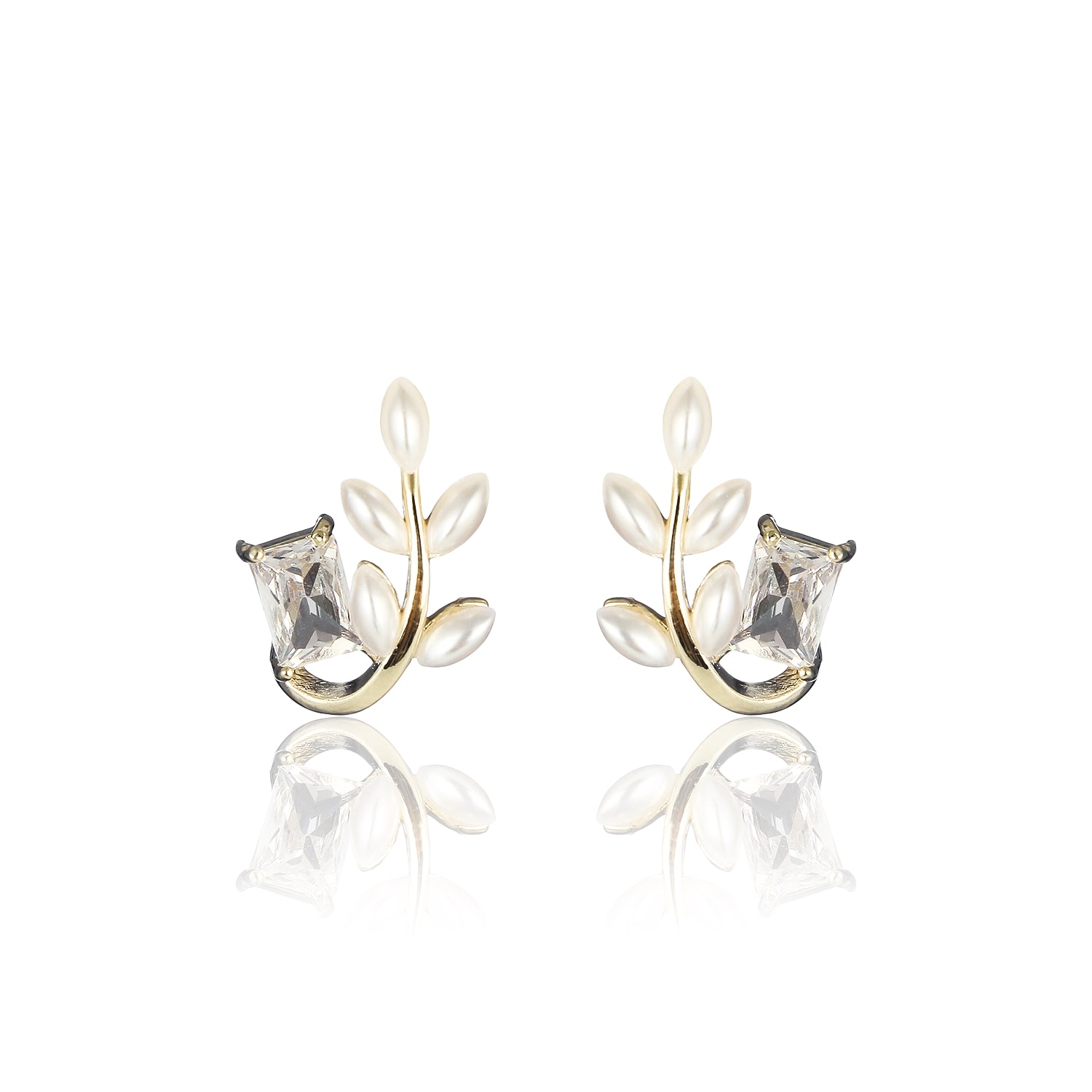 Charlotte studs (pearl & crystal)