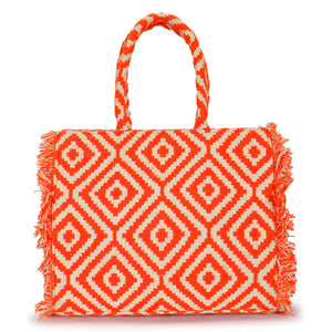 The Orange Fringe Tote Jacquard