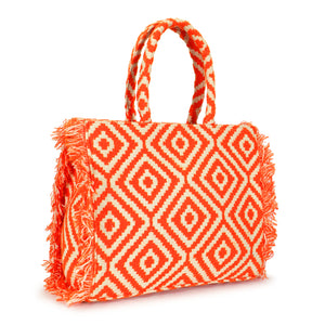 The Orange Fringe Tote Jacquard