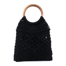 Load image into Gallery viewer, Banjara crochet bag with wooden handle
