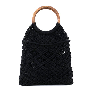 Banjara crochet bag with wooden handle