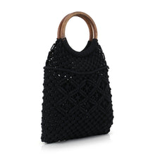 Load image into Gallery viewer, Banjara crochet bag with wooden handle
