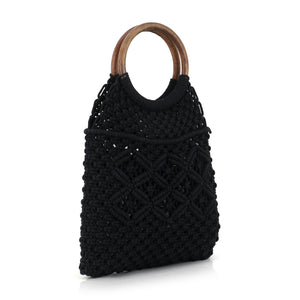 Banjara crochet bag with wooden handle