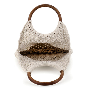 Banjara crochet bag with wooden handle