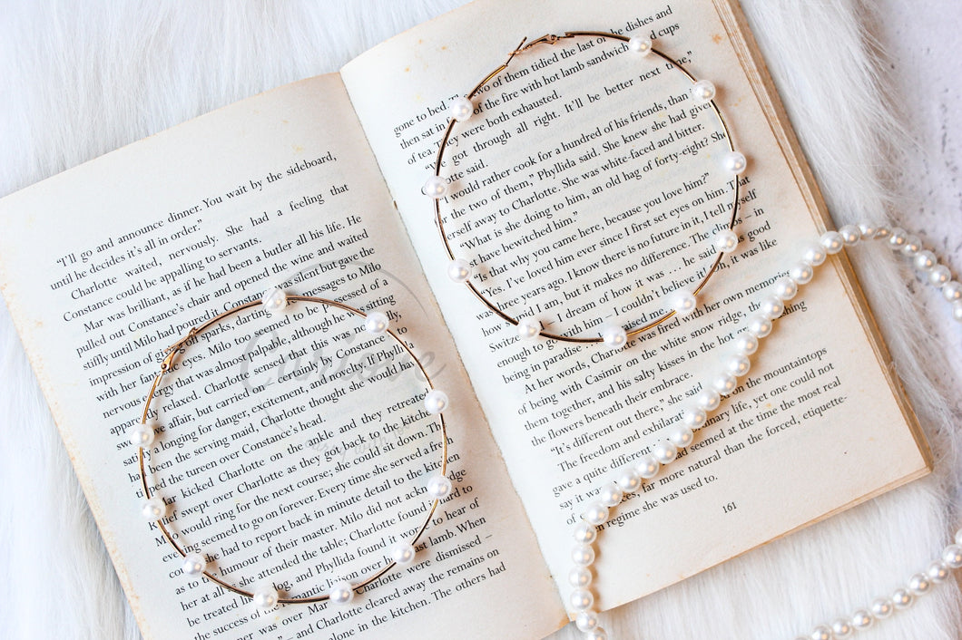 Pearl Hoops (Large)