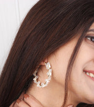 Load image into Gallery viewer, Crystal Rose Hoops
