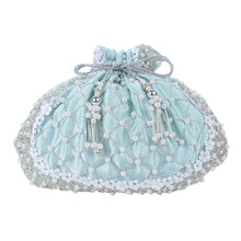 Load image into Gallery viewer, Elia Blue Pearl Potli Bag
