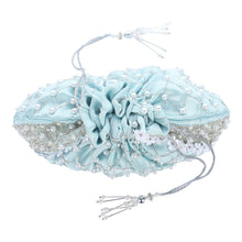 Load image into Gallery viewer, Elia Blue Pearl Potli Bag
